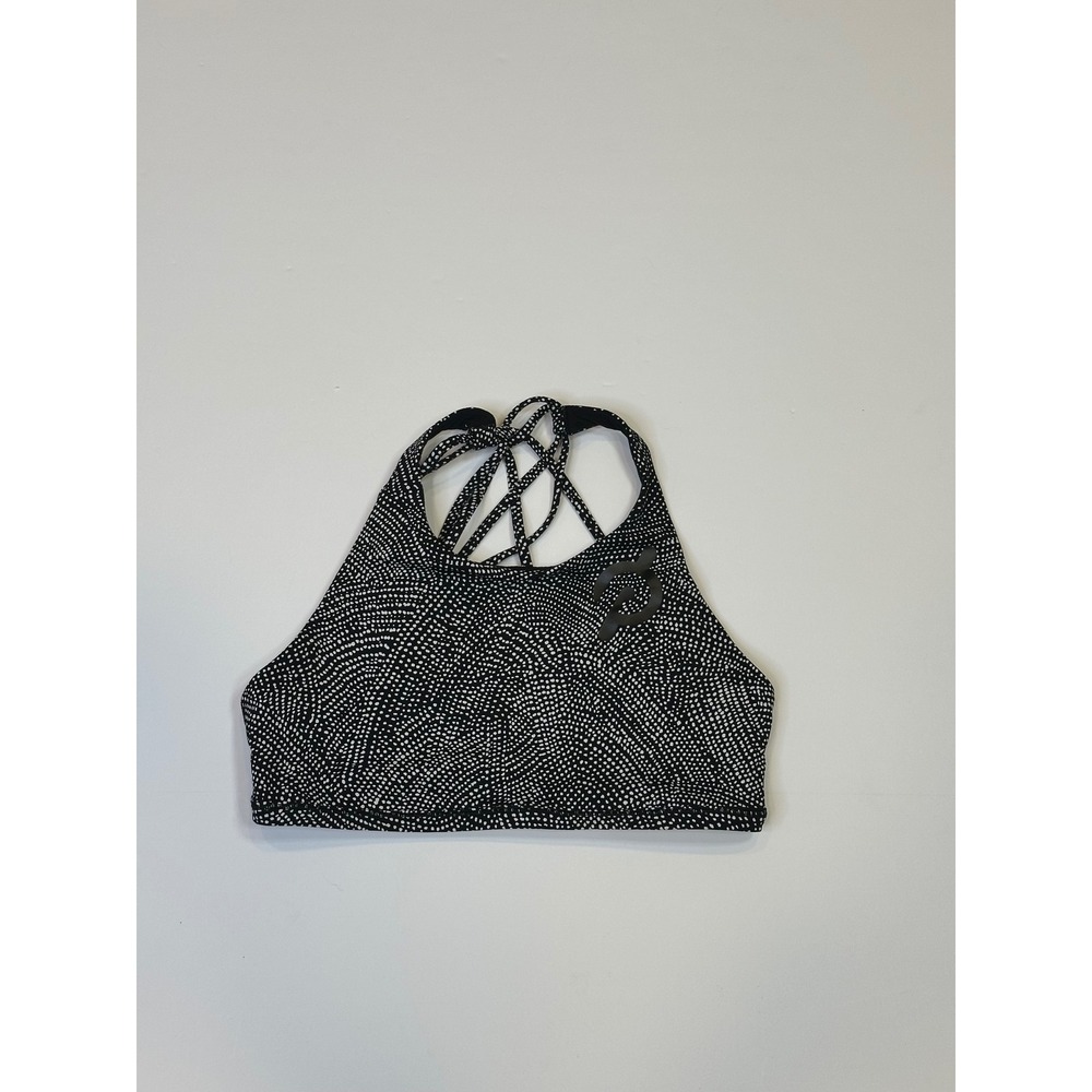 Lululemon‎ Free To Be Bra *Wild High Neck | Free Spirit Alpine White Black | 8